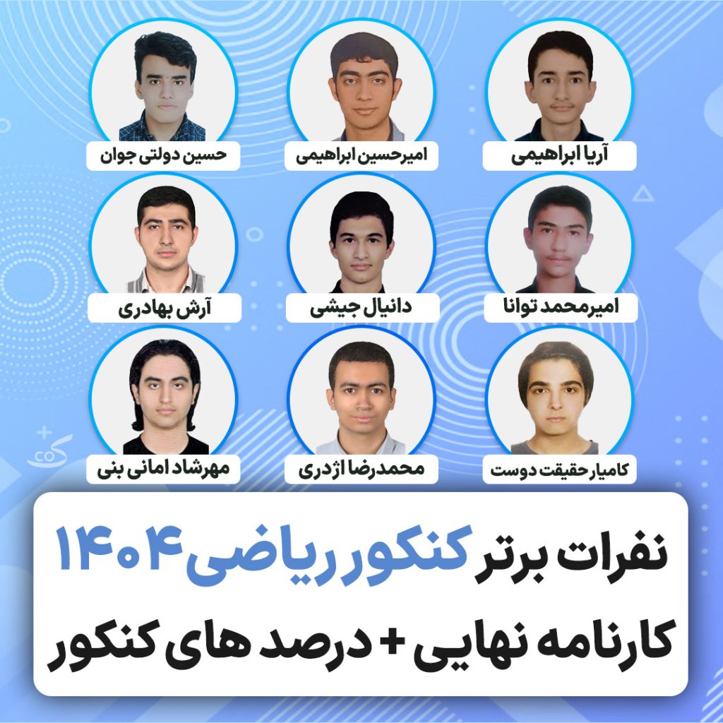 رتبه های برتر کنکور ریاضی ۱۴۰۴
